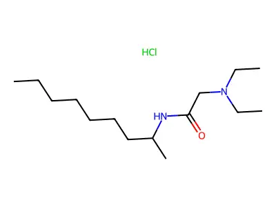 Acetamide, 2-(diethylamino)-N-(2-nonyl)-, hydrochloride structure