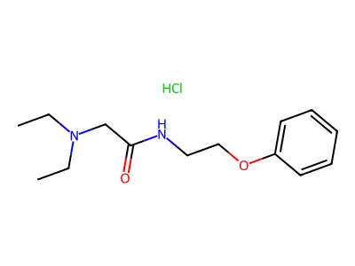 Acetamide, 2-(diethylamino)-N-(2-phenoxyethyl)-, hydrochloride structure