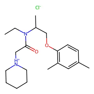 Acetamide, N-ethyl-2-(piperidino)-N-(1-(2,4-xylyloxy)-2-propyl)-, hydrochloride structure