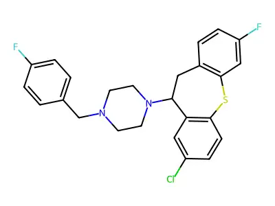 Piperazine, 1-(8-chloro-10,11-dihydro-3-fluorodibenzo(b,f)thiepin-10-yl)-4-((4-fluorophenyl)methyl)- structure