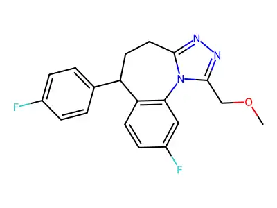 4H-(1,2,4)Triazolo(4,3-a)(1)benzazepine, 5,6-dihydro-9-fluoro-6-(4-fluorophenyl)-1-(methoxymethyl)- structure