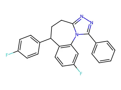 9-fluoro-6-(4-fluorophenyl)-1-phenyl-5,6-dihydro-4H-[1,2,4]triazolo[4,3-a][1]benzazepine structure