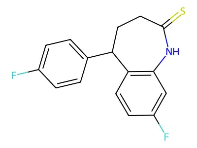 2H-1-Benzazepine-2-thione, 1,3,4,5-tetrahydro-8-fluoro-3-(4-fluorophenyl)- structure