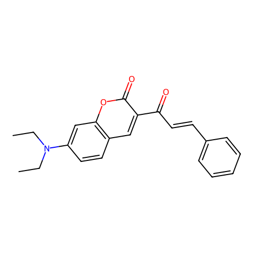 2H-1-Benzopyran-2-one, 7-(diethylamino)-3-(1-oxo-3-phenyl-2-propen-1-yl)- structure
