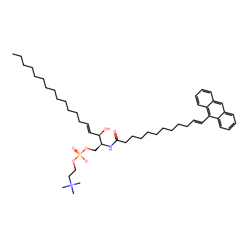 N-12-(anthryl)-11-dodecenoylsphingosine-1-phosphorylcholine structure