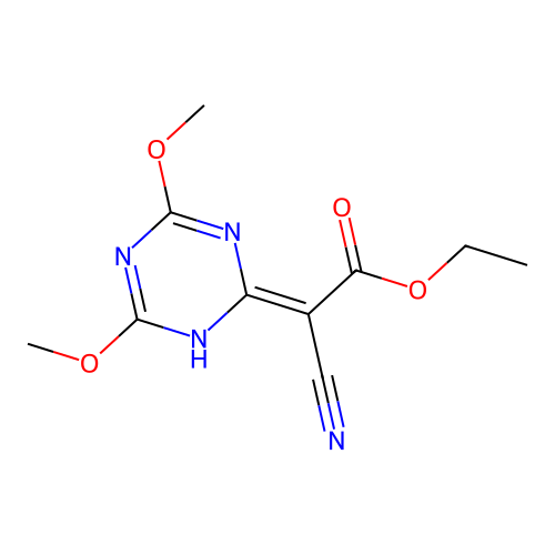 2(1H)-s-Triazine-delta(sup 2,alpha)-acetic acid, alpha-cyano-4,6-dimethoxy-, ethyl ester structure