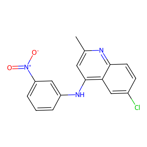 6-chloro-2-methyl-N-(3-nitrophenyl)quinolin-4-amine structure