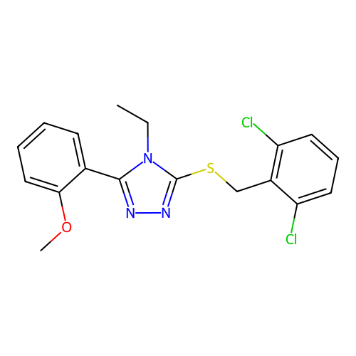 3-[(2,6-dichlorobenzyl)sulfanyl]-4-ethyl-5-(2-methoxyphenyl)-4H-1,2,4-triazole structure