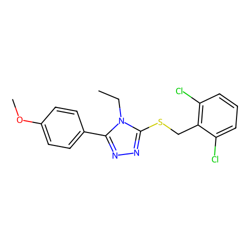 3-[(2,6-dichlorobenzyl)sulfanyl]-4-ethyl-5-(4-methoxyphenyl)-4H-1,2,4-triazole structure