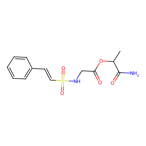 1-Carbamoylethyl 2-(2-phenylethenesulfonamido)acetate structure