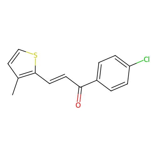 (2E)-1-(4-chlorophenyl)-3-(3-methylthiophen-2-yl)prop-2-en-1-one structure