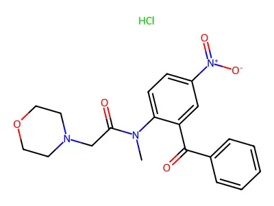 4-Morpholineacetamide, N-(2-benzoyl-4-nitrophenyl)-N-methyl-, monohydrochloride structure
