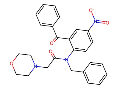 4-Morpholineacetamide, N-(2-benzoyl-4-nitrophenyl)-N-(phenylmethyl)- structure