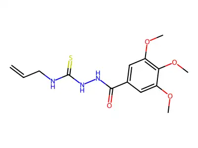 3,4,5-trimethoxy-N-{[(prop-2-en-1-yl)carbamothioyl]amino}benzamide structure