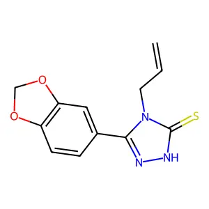 4-allyl-5-(1,3-benzodioxol-5-yl)-4H-1,2,4-triazole-3-thiol structure