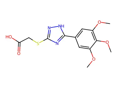 Acetic acid, ((5-(3,4,5-trimethoxyphenyl)-1H-1,2,4-triazol-3-yl)thio)- structure