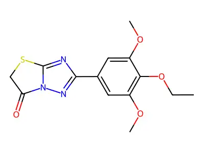 Thiazolo(3,2-b)(1,2,4)triazol-6(5H)-one, 2-(4-ethoxy-3,5-dimethoxyphenyl)- structure