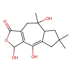 3,4,8-Trihydroxy-6,6,8-trimethyl-5,6,7,7a,8,9-hexahydroazuleno[5,6-c]furan-1(3H)-one structure