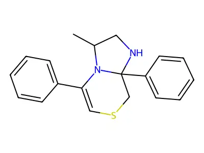 3-Methyl-5,8a-diphenyl-2,3,8,8a-tetrahydro-1H-imidazo(2,1-c)(1,4)thiazine structure