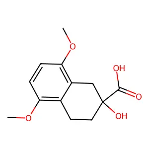 2-hydroxy-5,8-dimethoxy-3,4-dihydro-1H-naphthalene-2-carboxylic acid structure