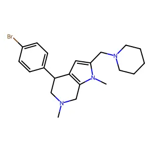 4-(4-bromophenyl)-1,6-dimethyl-2-(piperidin-1-ylmethyl)-5,7-dihydro-4H-pyrrolo[2,3-c]pyridine structure