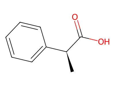 2-Phenylpropionic acid, (-)- structure