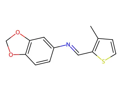 N-((3-Methyl-2-thienyl)methylene)-1,3-benzodioxol-5-amine structure