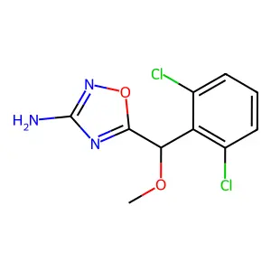 5-[(2,6-Dichlorophenyl)(methoxy)methyl]-1,2,4-oxadiazol-3-amine structure