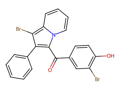 Methanone, (3-bromo-4-hydroxyphenyl)(1-bromo-2-phenyl-3-indolizinyl)- structure