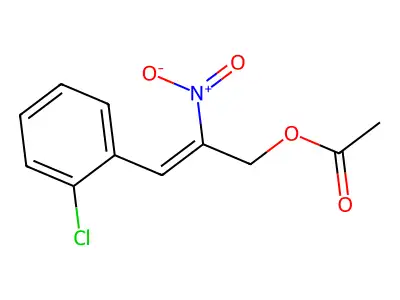 [3-(2-Chlorophenyl)-2-nitroprop-2-enyl] acetate structure