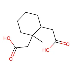 2-[2-(Carboxymethyl)-2-methylcyclohexyl]acetic acid structure