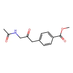 Methyl 4-[3-(acetylamino)-2-oxopropyl]benzoate structure