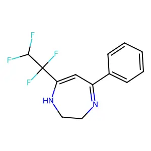 5-phenyl-7-(1,1,2,2-tetrafluoroethyl)-2,3-dihydro-1H-1,4-diazepine structure