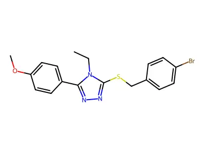 3-[(4-bromobenzyl)sulfanyl]-4-ethyl-5-(4-methoxyphenyl)-4H-1,2,4-triazole structure