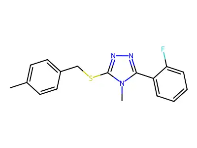 3-(2-Fluorophenyl)-4-methyl-5-[(4-methylphenyl)methylsulfanyl]-1,2,4-triazole structure