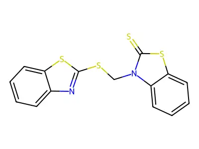 2(3H)-Benzothiazolethione, 3-[(2-benzothiazolylthio)methyl]- structure