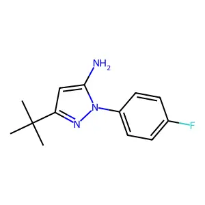 3-tert-butyl-1-(4-fluorophenyl)-1H-pyrazol-5-amine structure