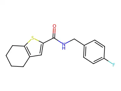 N-[(4-fluorophenyl)methyl]-4,5,6,7-tetrahydro-1-benzothiophene-2-carboxamide structure