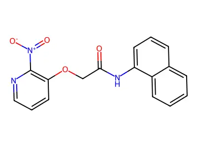 N-naphthalen-1-yl-2-(2-nitropyridin-3-yl)oxyacetamide structure