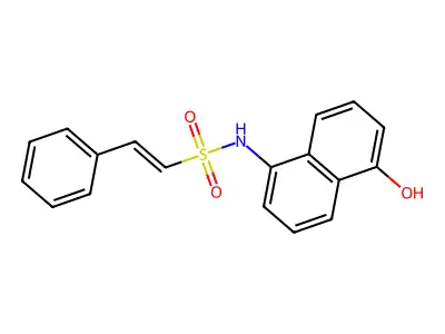 N-(5-hydroxynaphthalen-1-yl)-2-phenylethene-1-sulfonamide structure