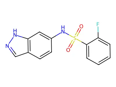 2-fluoro-N-(1H-indazol-6-yl)benzene-1-sulfonamide structure