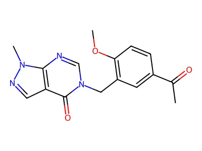 5-[(5-Acetyl-2-methoxyphenyl)methyl]-1-methylpyrazolo[3,4-d]pyrimidin-4-one structure