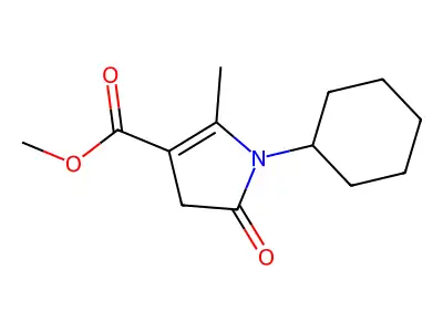 methyl 1-cyclohexyl-2-methyl-5-oxo-4,5-dihydro-1H-pyrrole-3-carboxylate structure