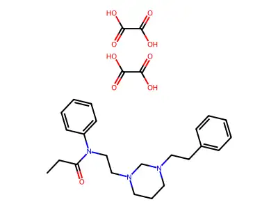 N-(2-(3-Phenethylhexahydropyrimidino)ethyl)propionanilide oxalate hydrate structure