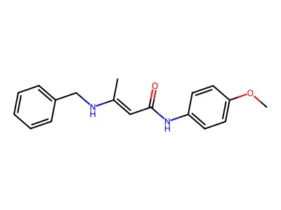 3-(benzylamino)-N-(4-methoxyphenyl)but-2-enamide structure
