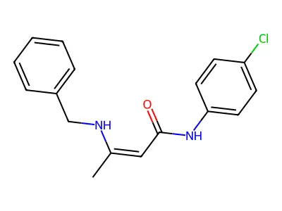 3-(benzylamino)-N-(4-chlorophenyl)but-2-enamide structure