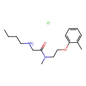 Acetamide, 2-(butylamino)-N-methyl-N-(2-(o-tolyloxy)ethyl)-, hydrochloride structure