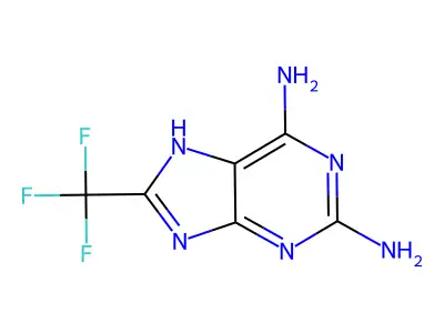 8-(trifluoromethyl)-7H-purine-2,6-diamine structure