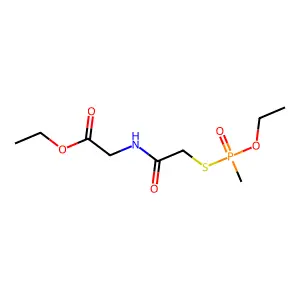 2-((Ethoxy(methyl)phosphoryl)sulfanyl)-N-(2-ethoxy-2-oxoethyl)ethanimidic acid structure