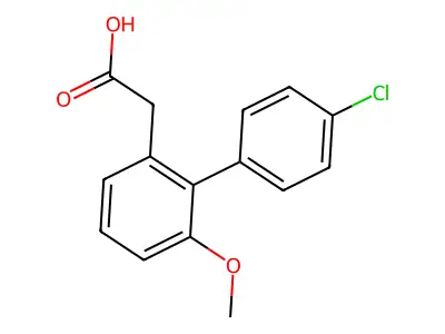 2-Biphenylacetic acid, 4'-chloro-6-methoxy- structure